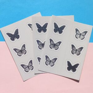 Black Butterfly Theme Sticker Sheet