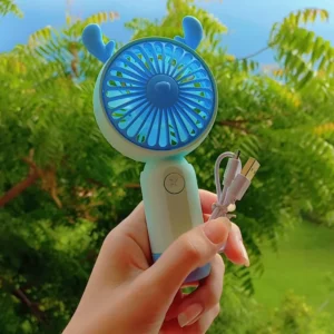 Portable Mini Antler Fan-Blue