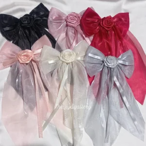 Organza Rose Hair Bows